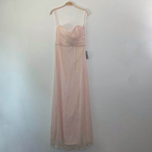 NWT Amsale Bridesmaid Dress G629C Blush Pink 100%‎ Silk Gown Bridal Size 8 - Picture 2 of 10